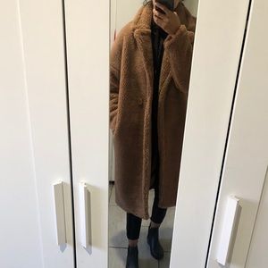 Misguided tall tan oversized borg teddy coat